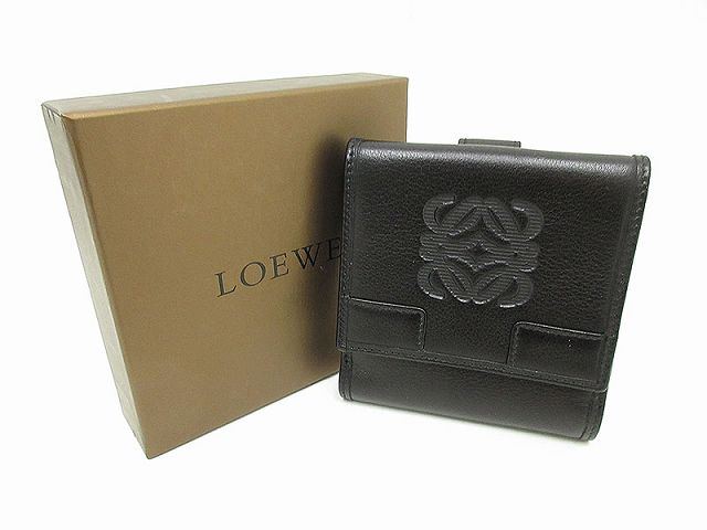 loewe(罗意威)logo w hoc钱包折叠折叠16062521黑色黑色皮革[品牌钱包