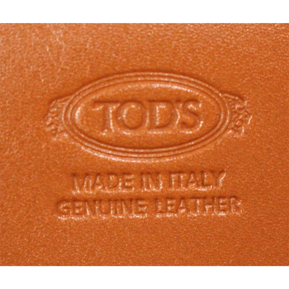 tod"s tods logo金属配件折叠长钱包真皮橙色女士[二手]