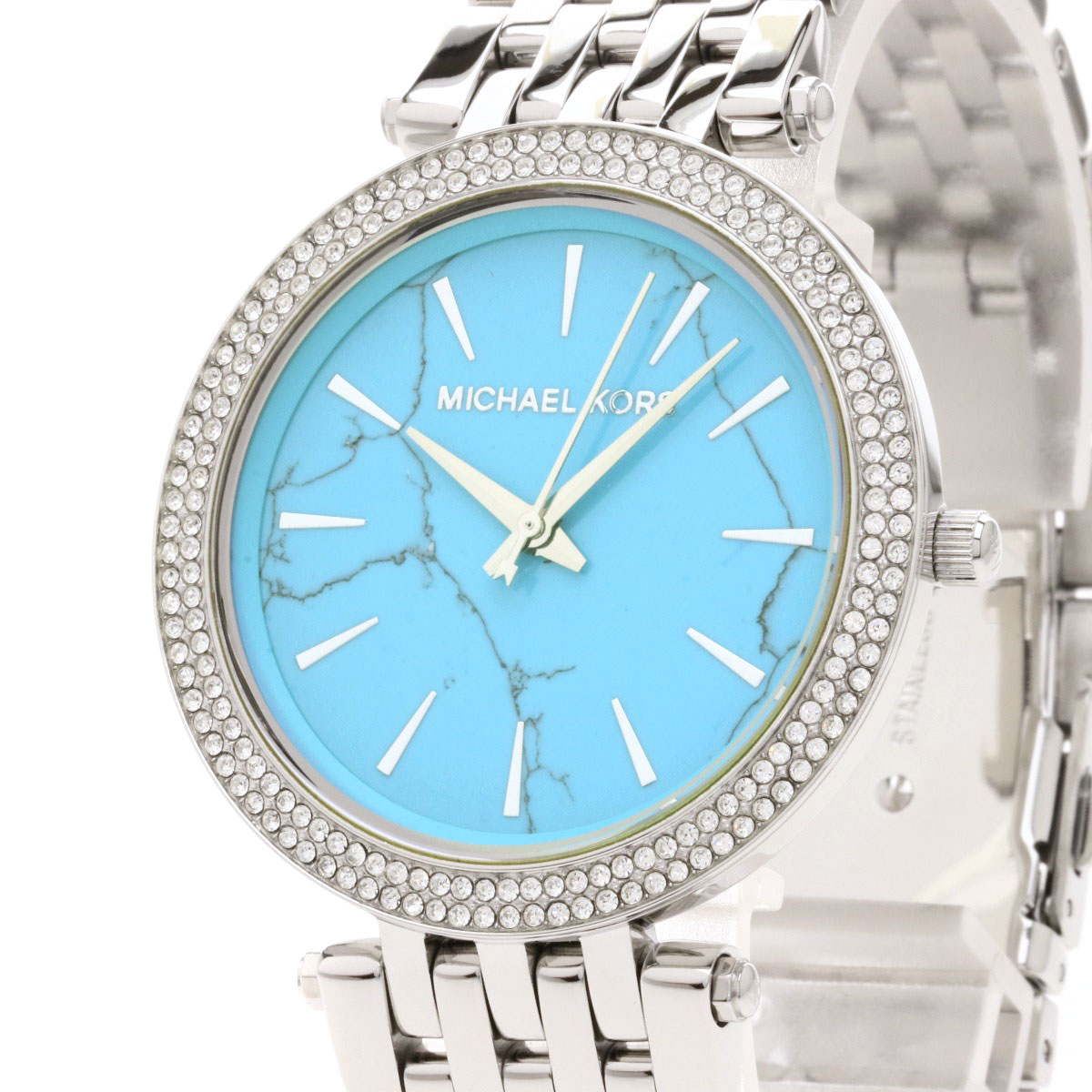 michael kors mk-3403 zirconia绿松石蓝色表盘女士