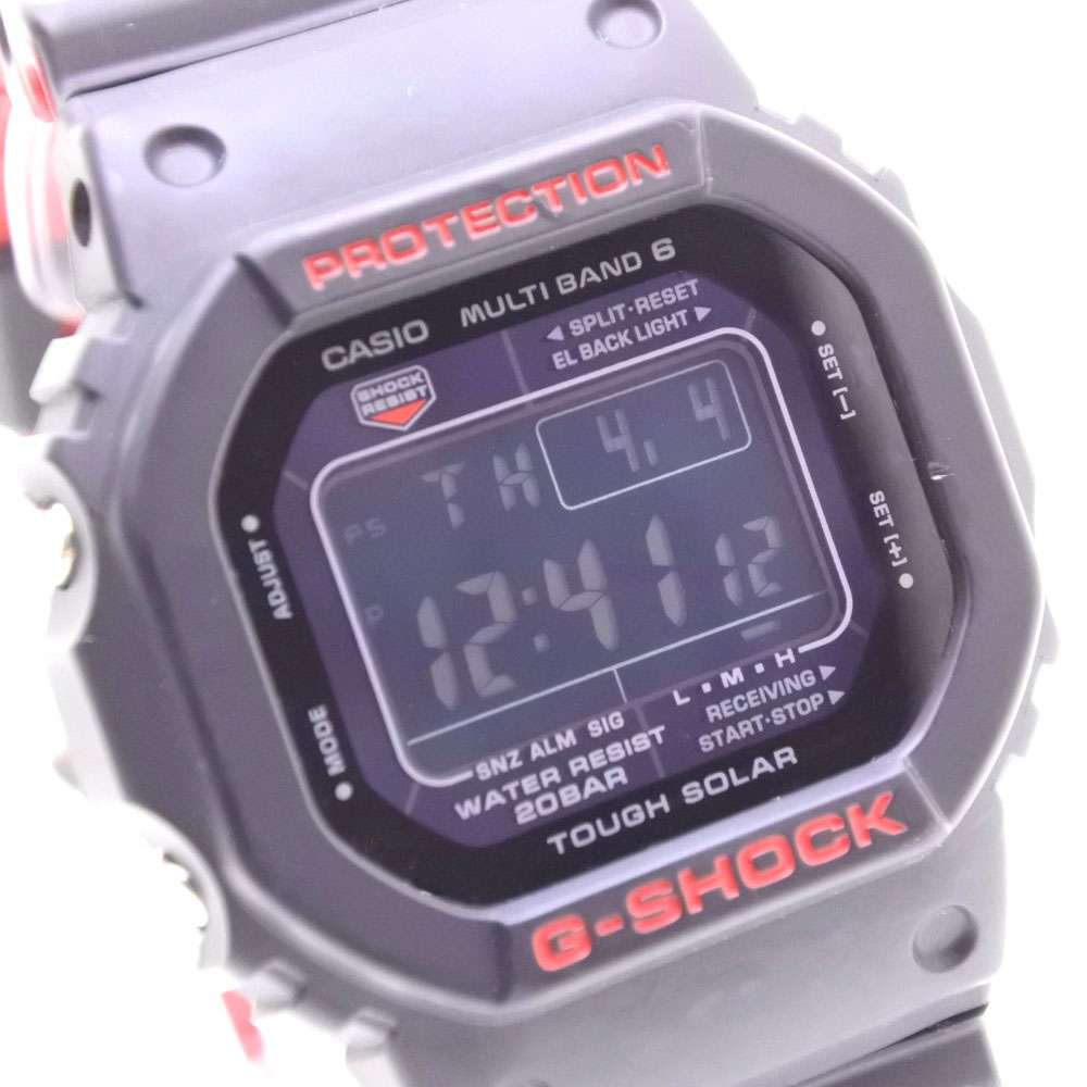 casio卡西欧g-shock gw-5000hr-1jf橡胶黑色太阳能无线电控制手表男士