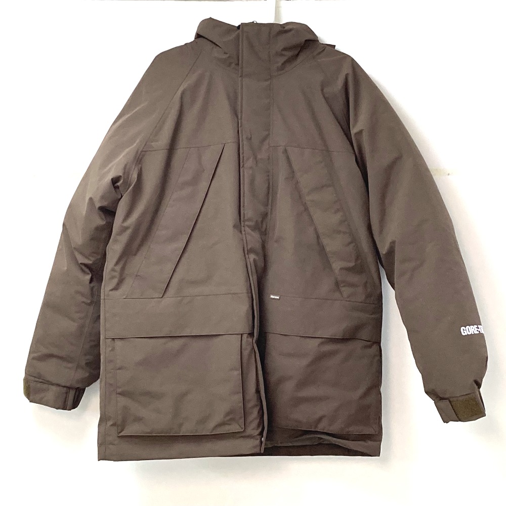 supreme 18aw gore-tex 700-fil down parka down parka羽绒服棕色