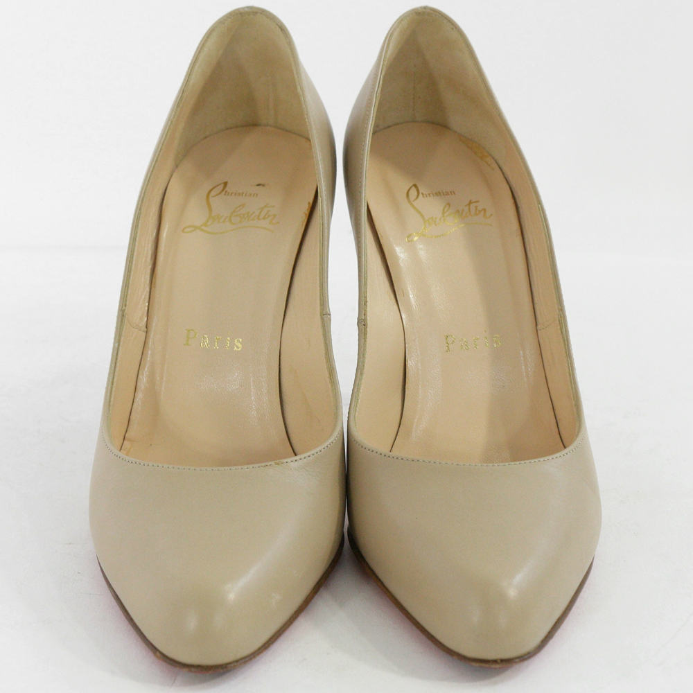 christian louboutin尖头浅口鞋/ 36 /米色/ christian louboutin