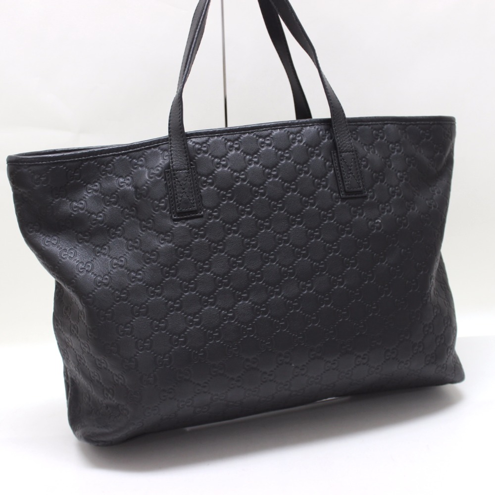 AUTHENTIC GUCCI Guccissima Line Tote Bag Black Leather 211120 | eBay