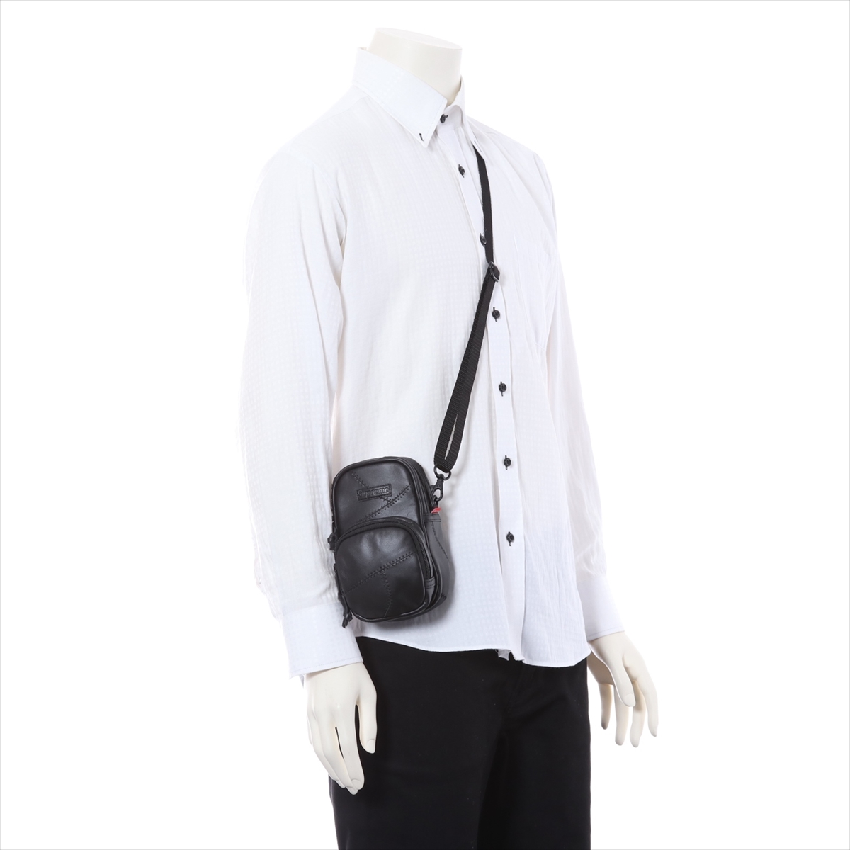 supreme patchwork leather small shoulder bolsa