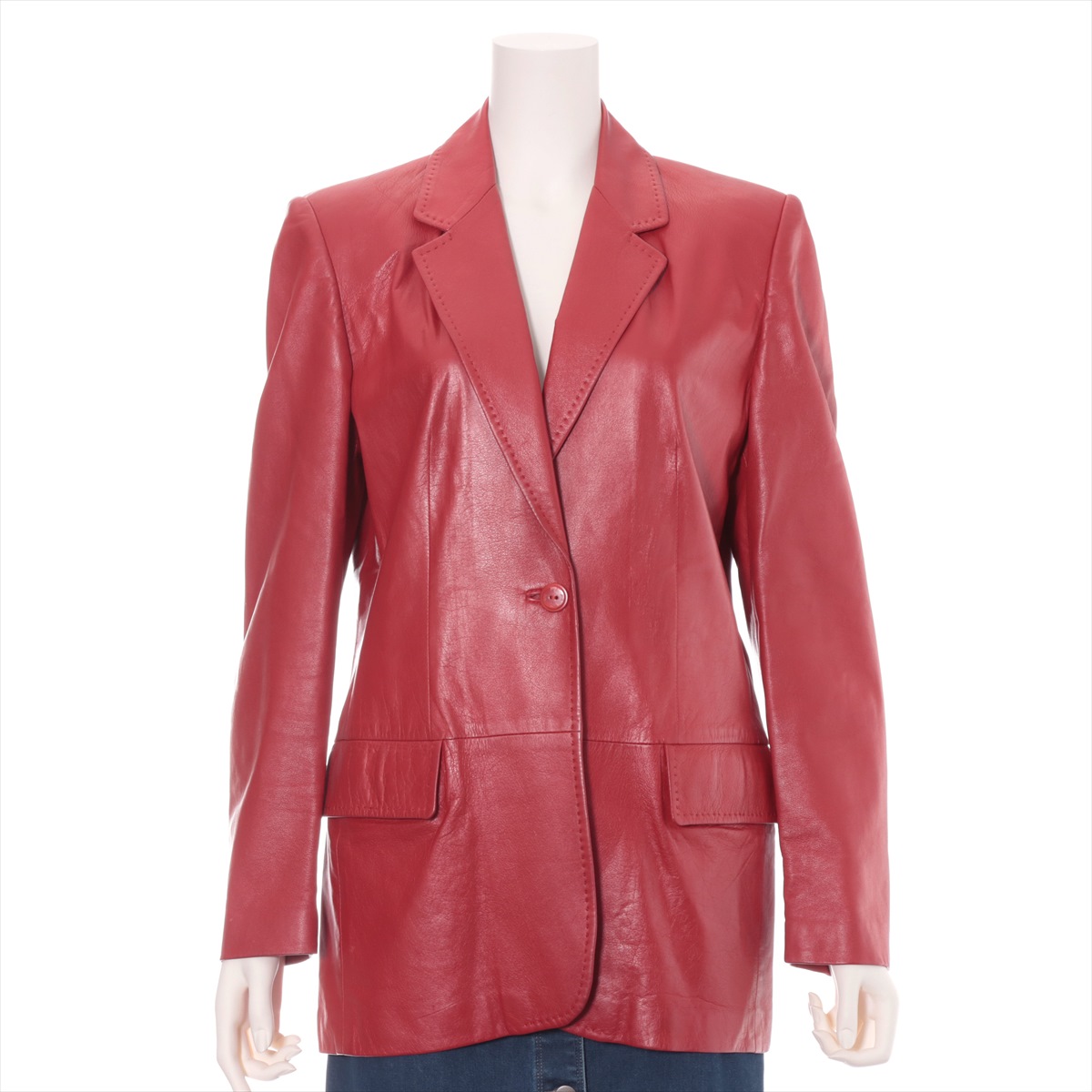 Max Mara Leather Jacket J 40 Ladies Red | eBay