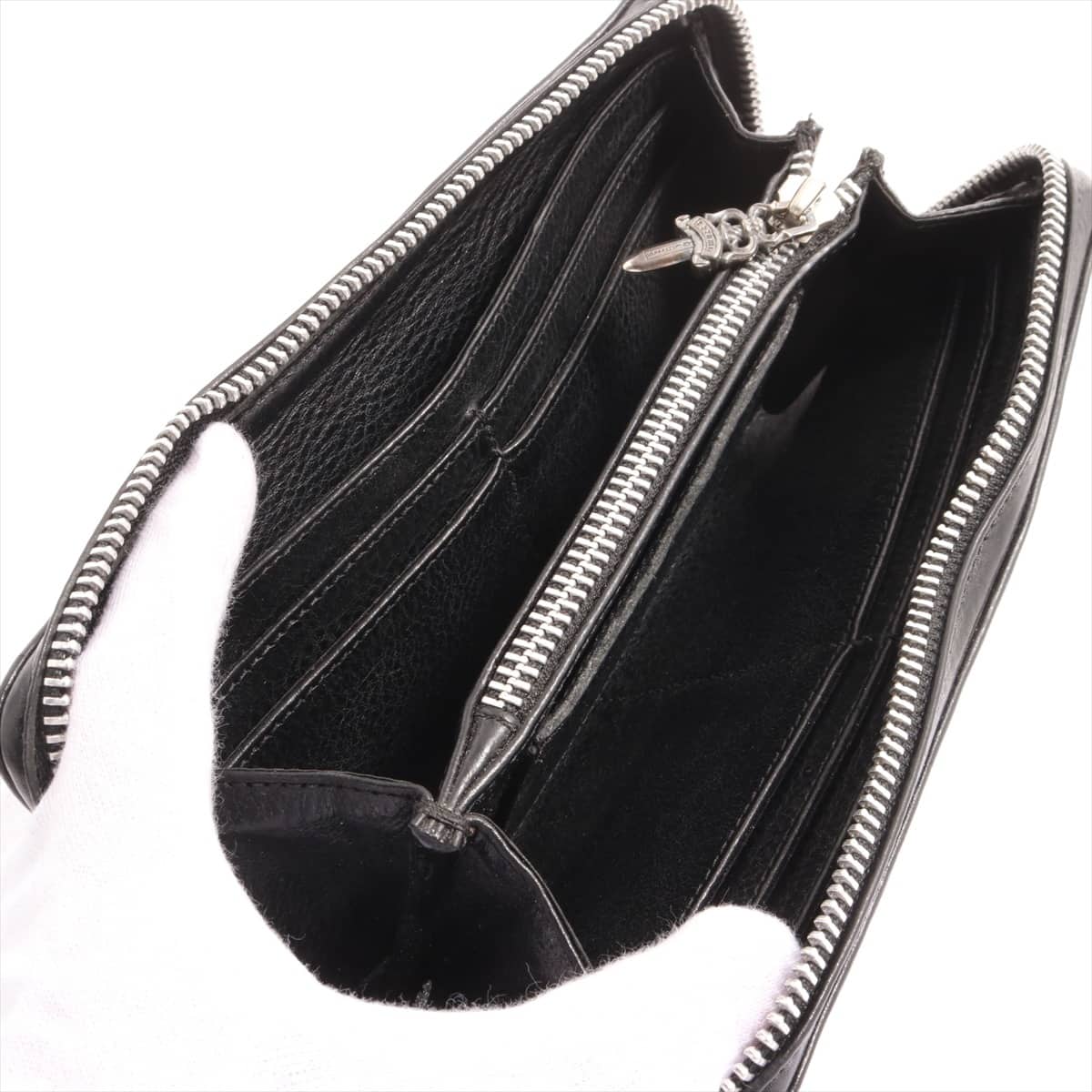 Chrome Hearts REC F ZIP Wallet Leather Plain Black | eBay
