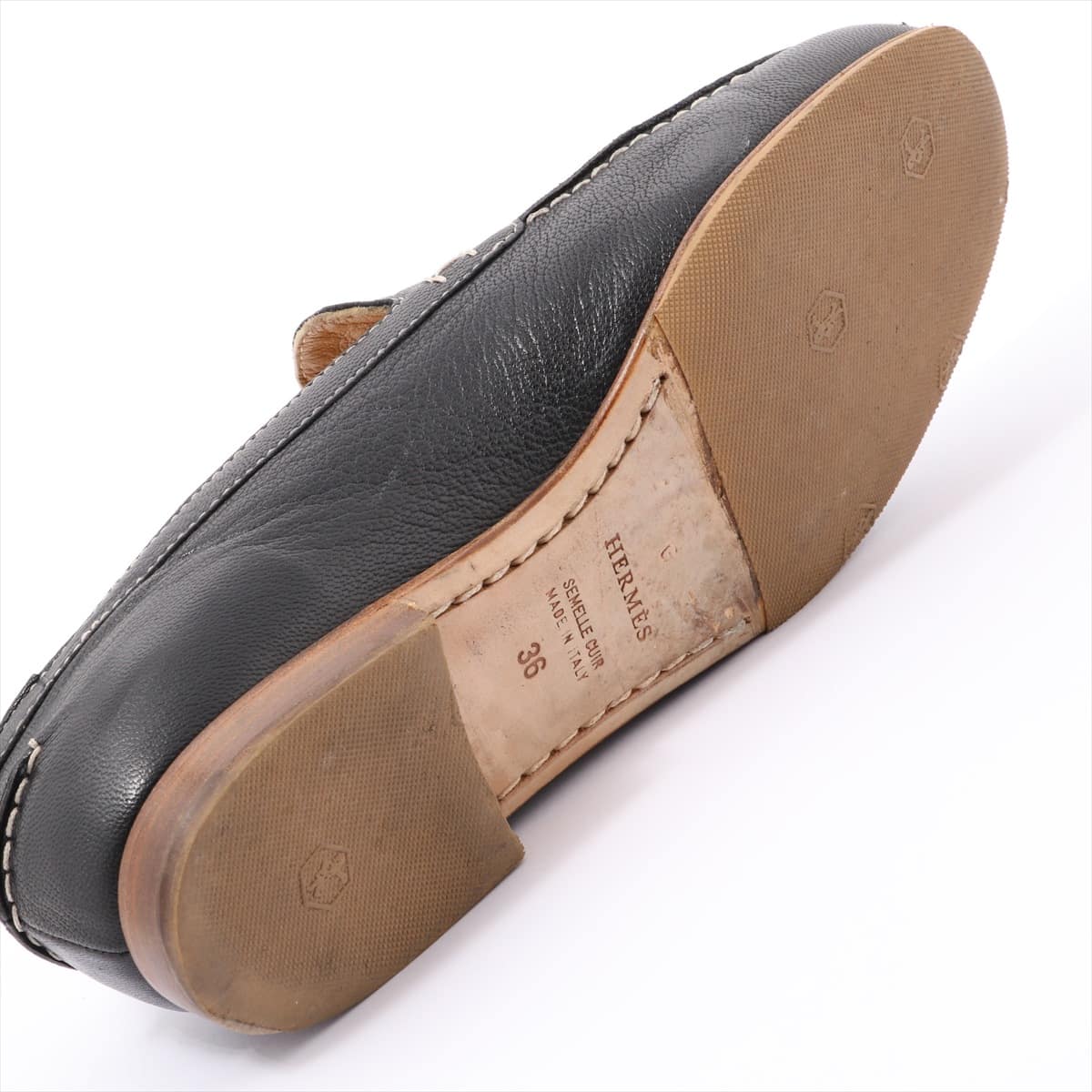 Hermes Leather Shoes 36 Ladies Black | eBay
