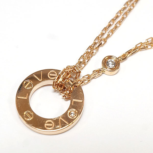 CARTIER Necklace Love circle K18PG diamond CRB7224509 from Japan ...