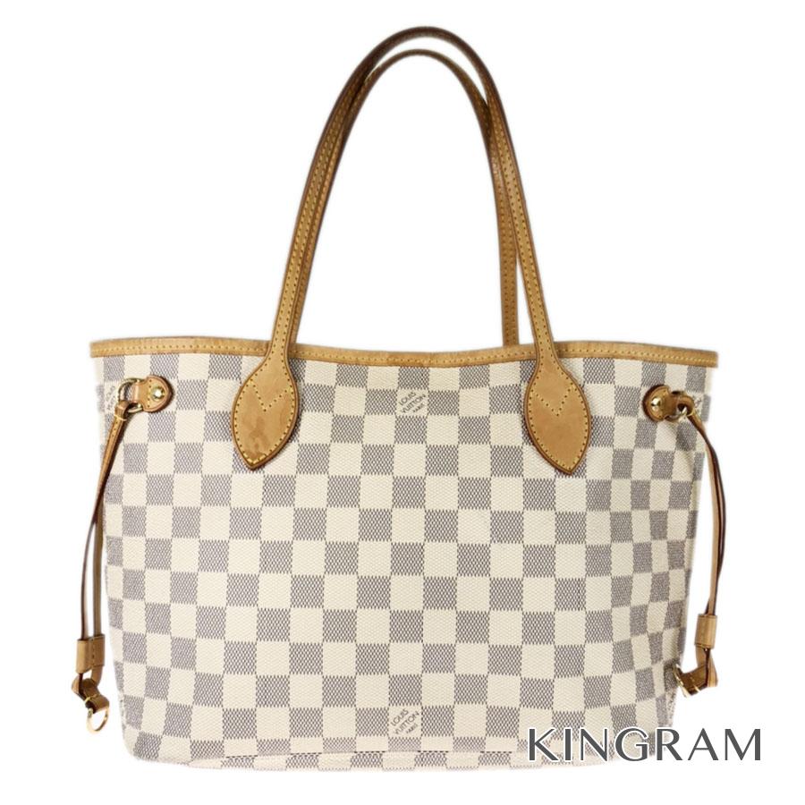 Louis Vuitton Damier Neverfull Pm N Azur Pvc Women S Tote Bag From Japan Ebay