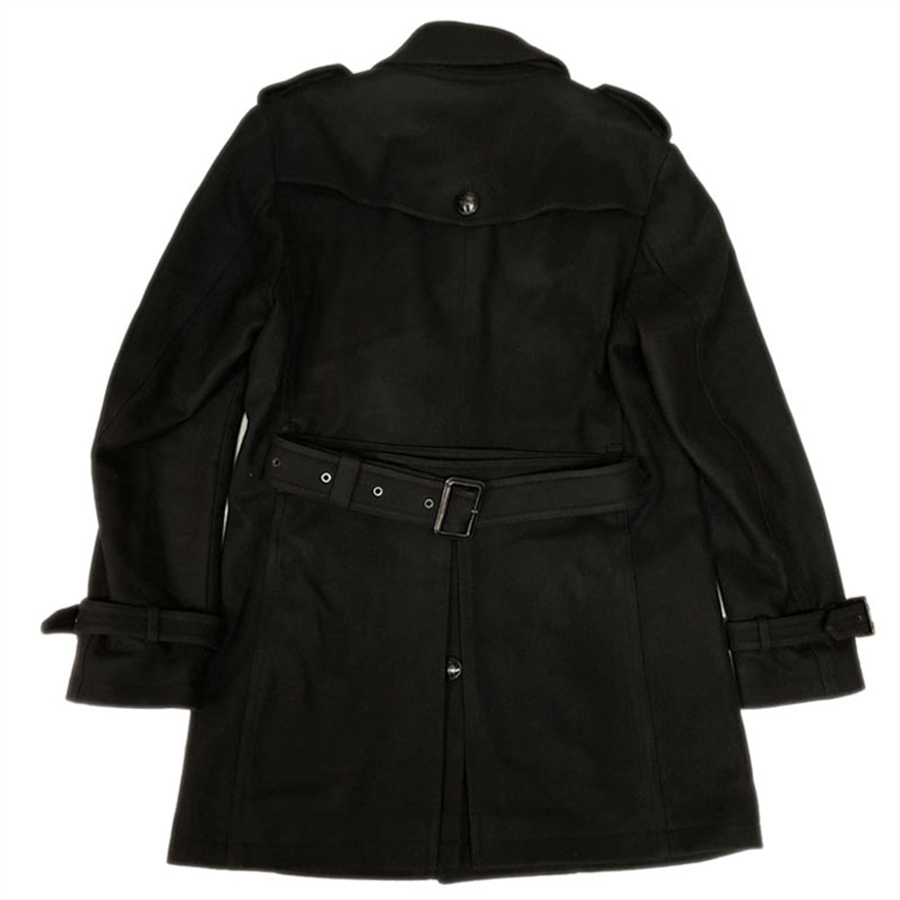 BURBERRY BLACK LABEL Wool Long pea coat LL size D1B01-200-09 black Hair