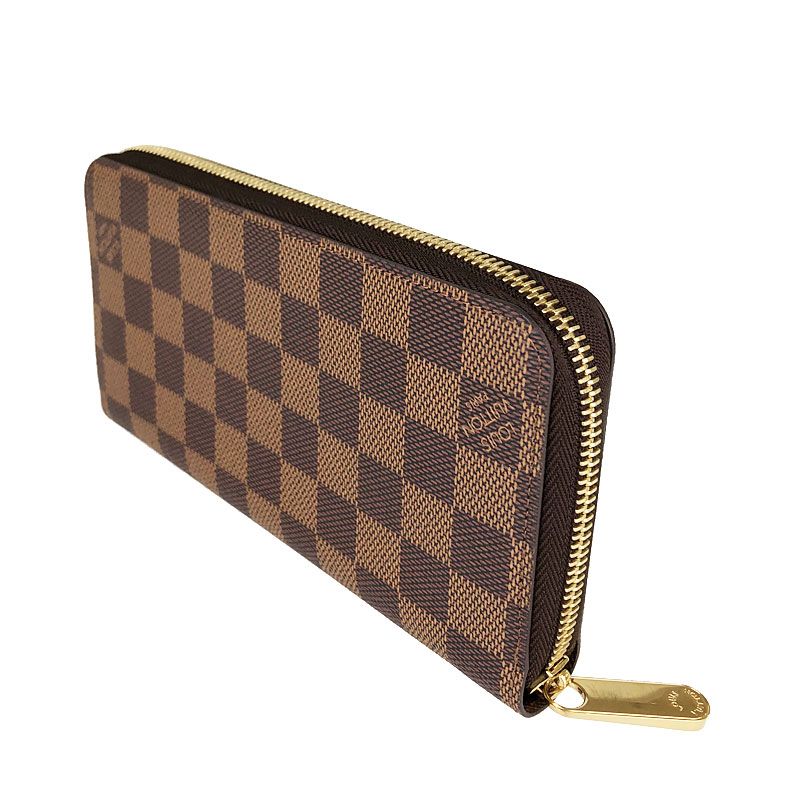 LOUIS VUITTON Damier Zippy Wallet Zip Around purse N41661 Ebene PVC Men&#39;sWal... | eBay
