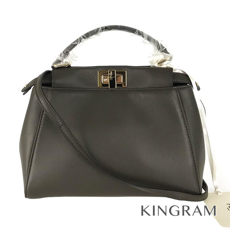 Details About Fendi Mini Pea Kaboo 2way Shoulder Bag Khaki Leather Women S Handbag From An