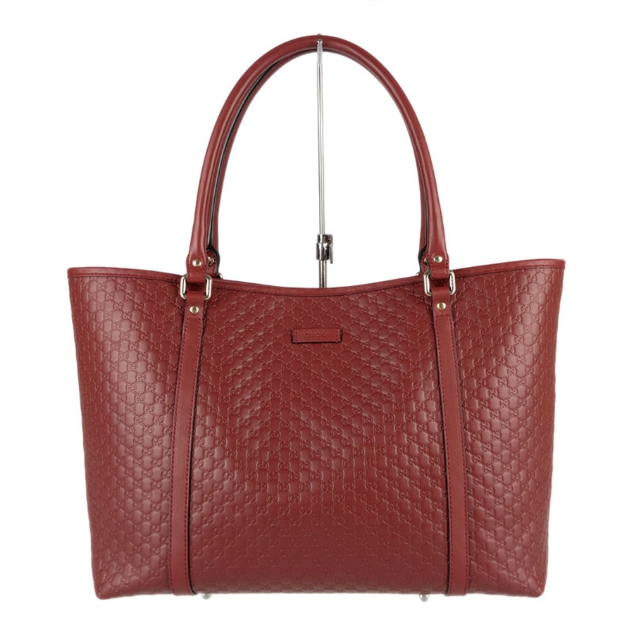 GUCCI Micro GG Gucci Shima 449647 Red leather Women's Tote Bag from ...