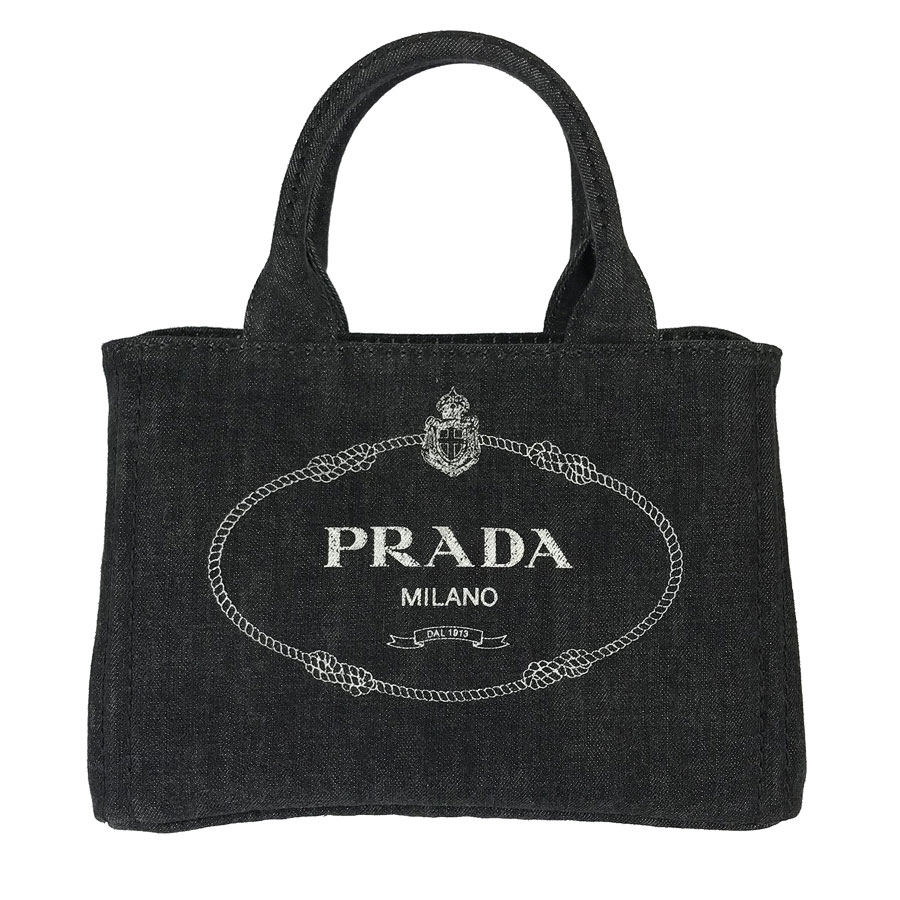 PRADA Canapa 2WAYShoulder Bag 1BG439 Black NERO Denim handbag from ...