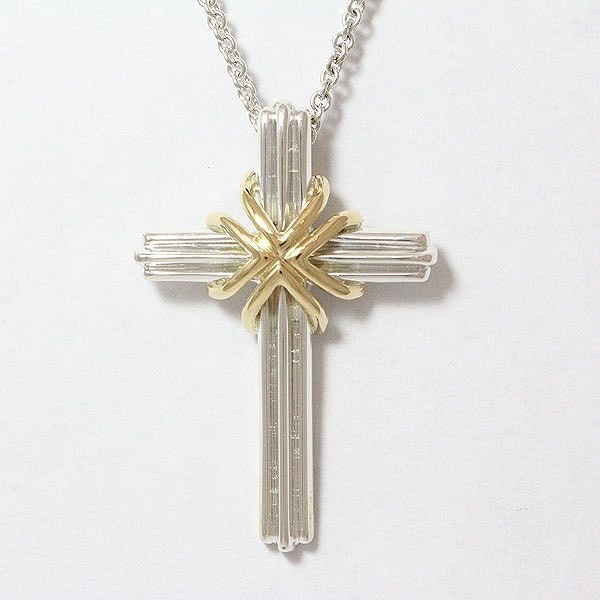 Tiffany Co ティファニー ネックレス クロス 18金イエローゴールド K18yg シルバー Sv925 中古 ブランド ー ブラモ 欲しいブランド品がすぐ見つかる ネット通販サイト