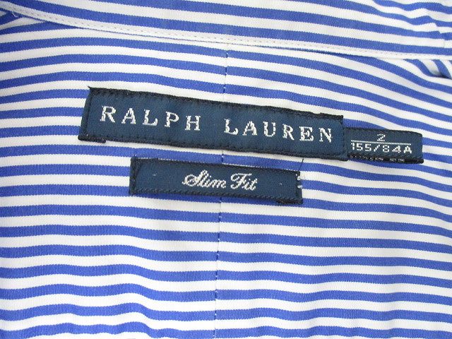 Ralph Lauren ラルフローレン レディース シャツ カットソー 2 155 84a 青 ブルー 綿 100 レディース ー ブラモ 欲しいブランド品がすぐ見つかる ネット通販サイト