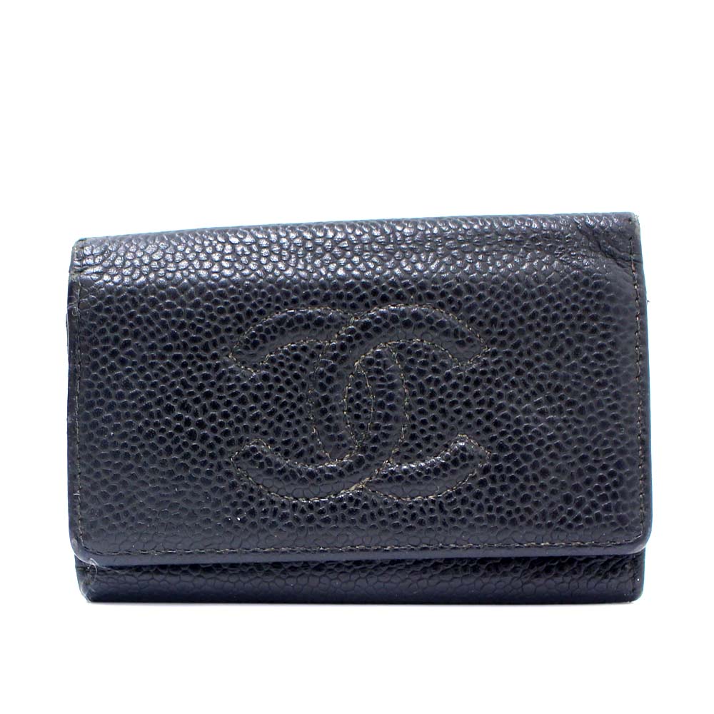 chanel香奈儿a13502钥匙包鱼子酱黑色女士[二手]