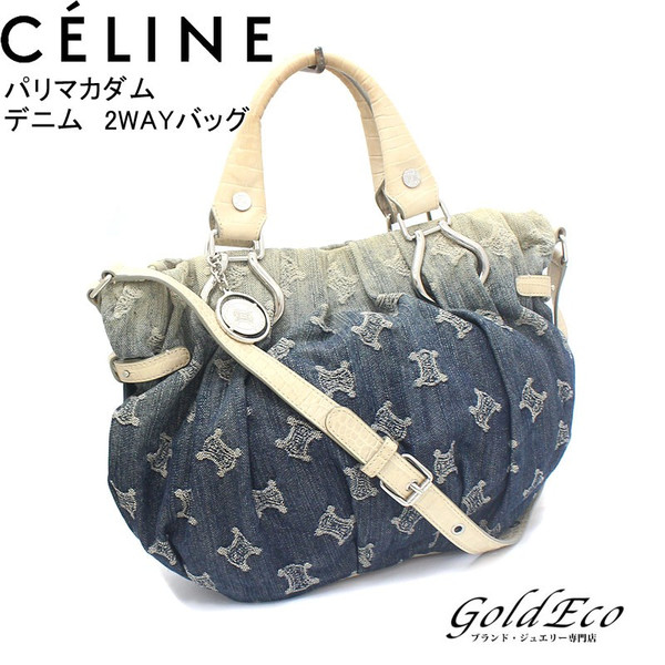 Celine セリーヌ パリマカダム デニム 2way ハンドバッグ グラデーション ブルー ショルダーバッグ レディース ー ブラモ 欲しい ブランド品がすぐ見つかる ネット通販サイト