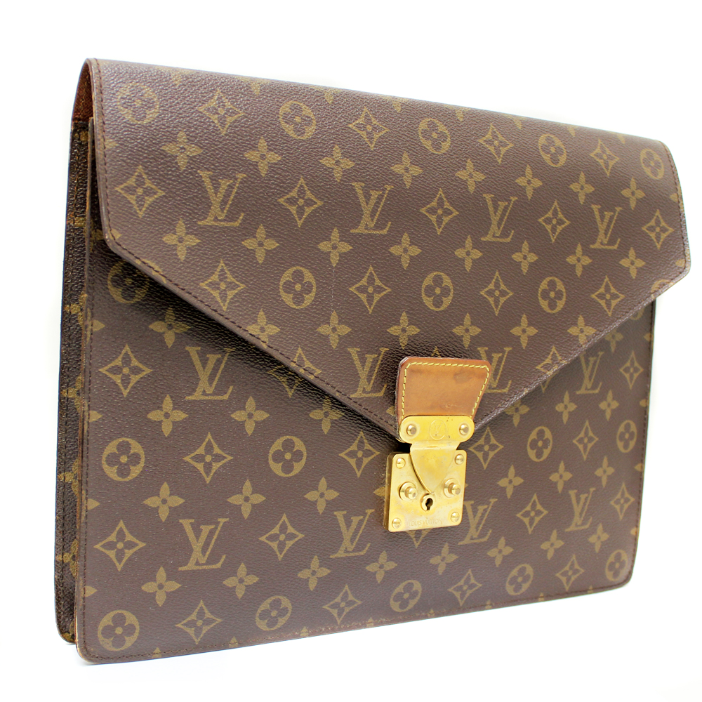 LOUIS VUITTON Louis Vuitton Porte de Cuyman Senator Monogram M53335 Briefcase PVC Brown Men&#39;s ...