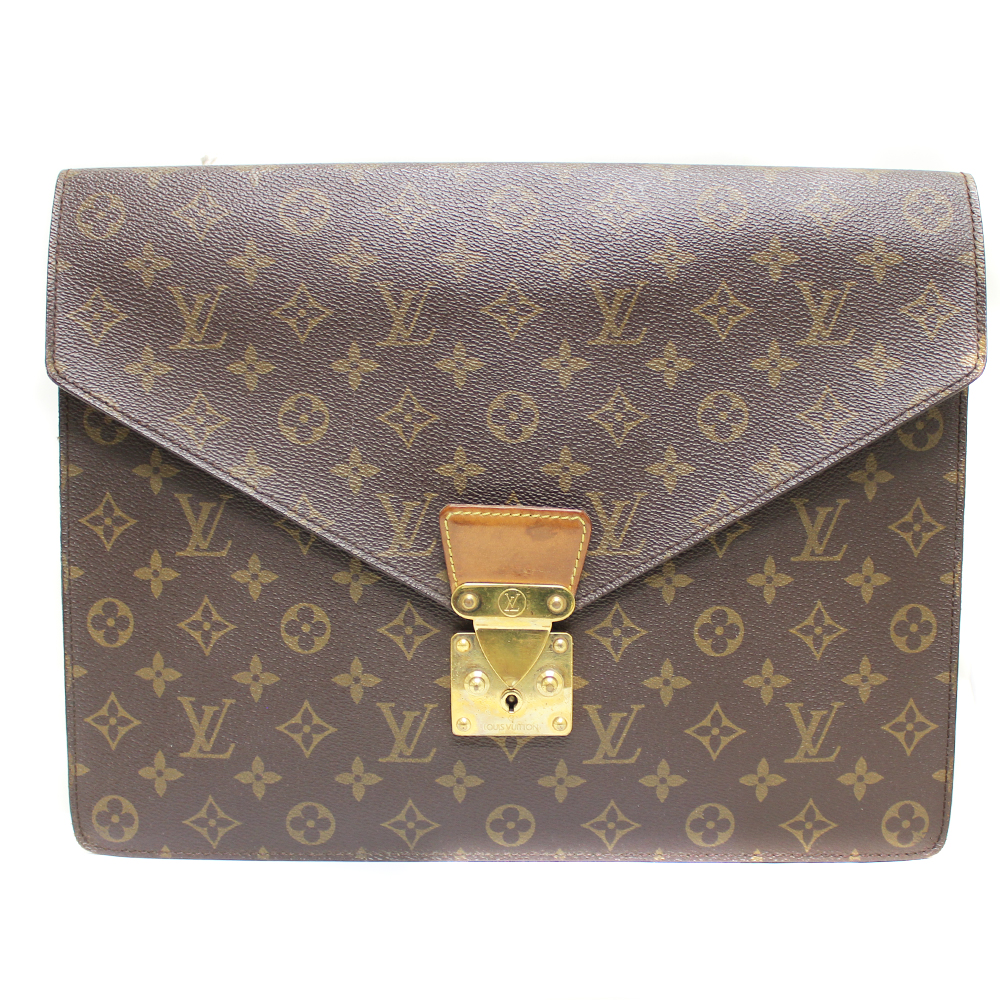 LOUIS VUITTON Louis Vuitton Porte de Cuyman Senator Monogram M53335 Briefcase PVC Brown Men&#39;s ...