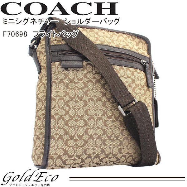 COACH [coach] mini signature shoulder bag F70698 flight bag beige dark