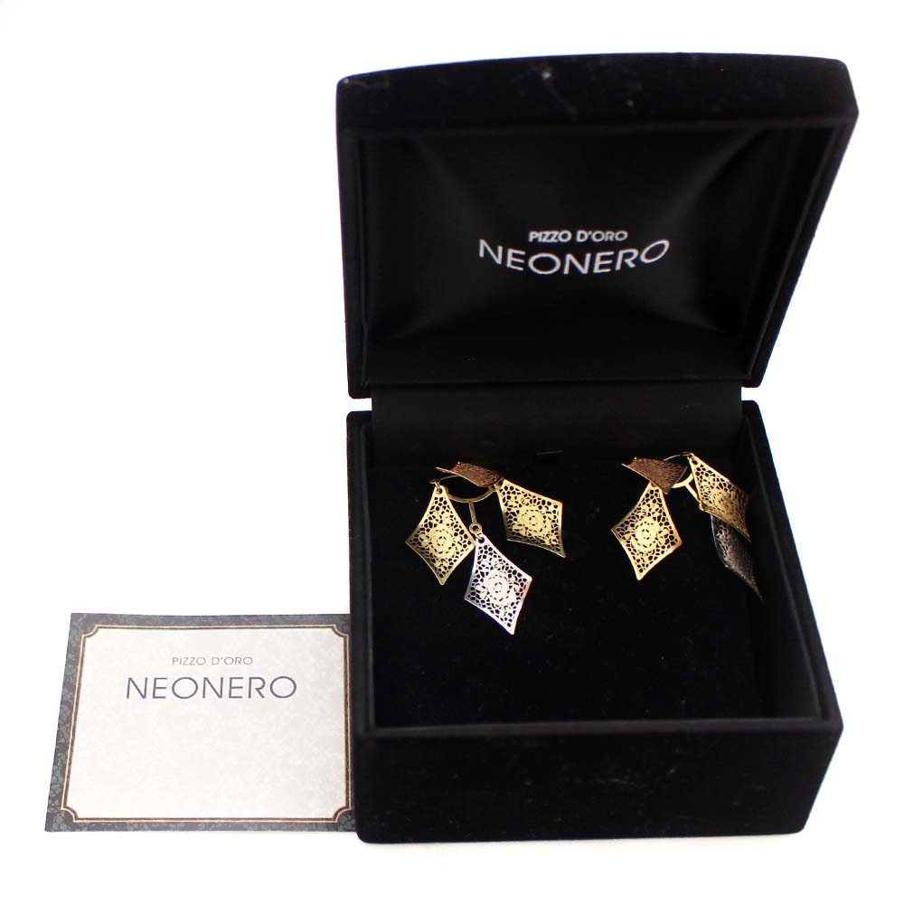 Neo Nero 【NEONERO】 Three-color 750 Watermarked Earrings 