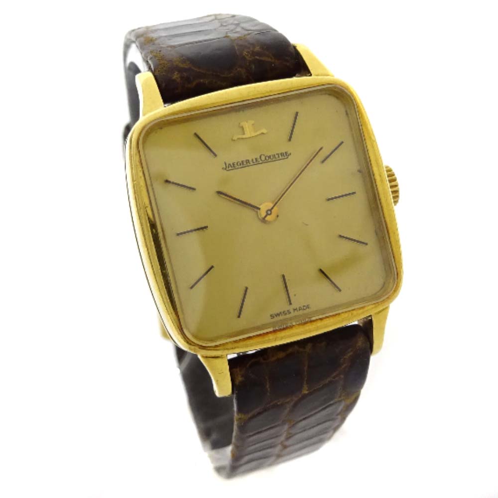 Jaeger Lecoultre ジャガー ルクルト スクエアケース ヴィンテージ 腕時計 手巻き ゴールド ブラウン レディース 中古 ー ブラモ 欲しいブランド品がすぐ見つかる ネット通販サイト