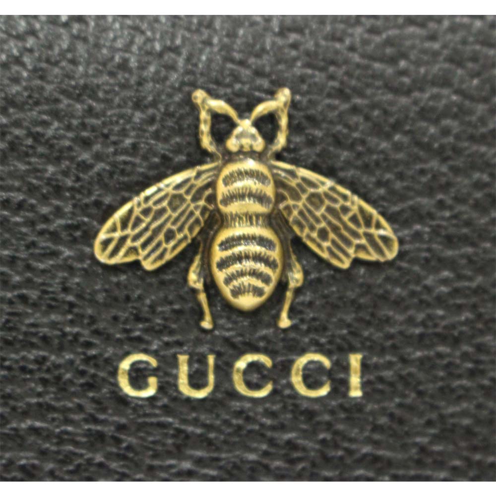 Gucci グッチ アニマリエ レザー ジップアラウンドウォレット メタルビー Bee 蜂 長財布 レザー ブラック ユニセックス 中古 ー ブラモ 欲しいブランド品がすぐ見つかる ネット通販サイト