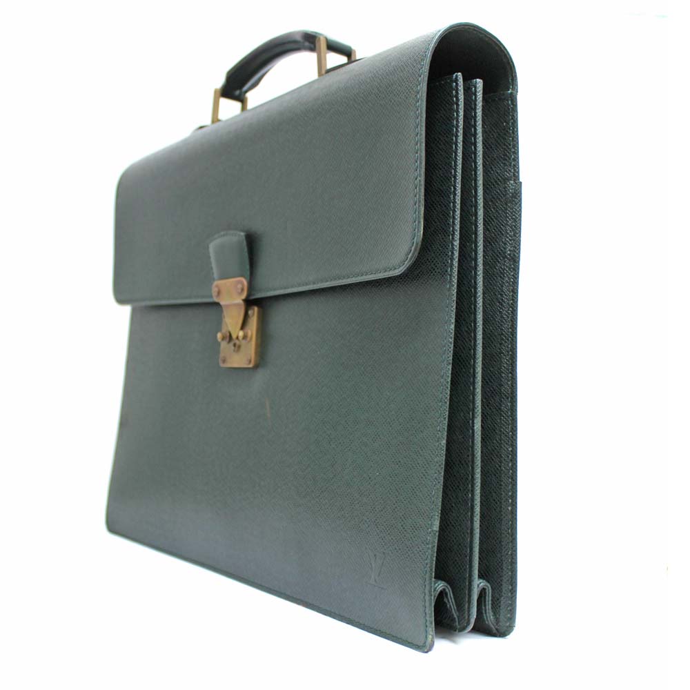 LOUIS VUITTON Louis Vuitton Moscoba Business Bag Taiga M30034 Briefcase Leather Epithea Green ...