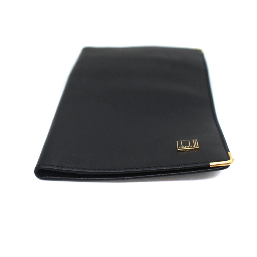 登喜路dunhill褶皱钱包真皮黑色女士【二手】