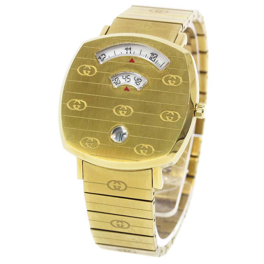 Gucci グッチ グリップ ウォッチ 35mm 腕時計 ホワイト文字盤 クオーツ ゴールド メンズ 中古 ー ブラモ 欲しいブランド品がすぐ見つかる ネット通販サイト