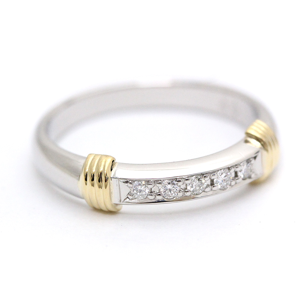 Dior ディオール リング 指輪 Pt950プラチナ K18イエローゴールド ダイヤモンド ジュエリー 10号 シルバー ゴールド レディース 中古 ー ブラモ 欲しいブランド品がすぐ見つかる ネット通販サイト