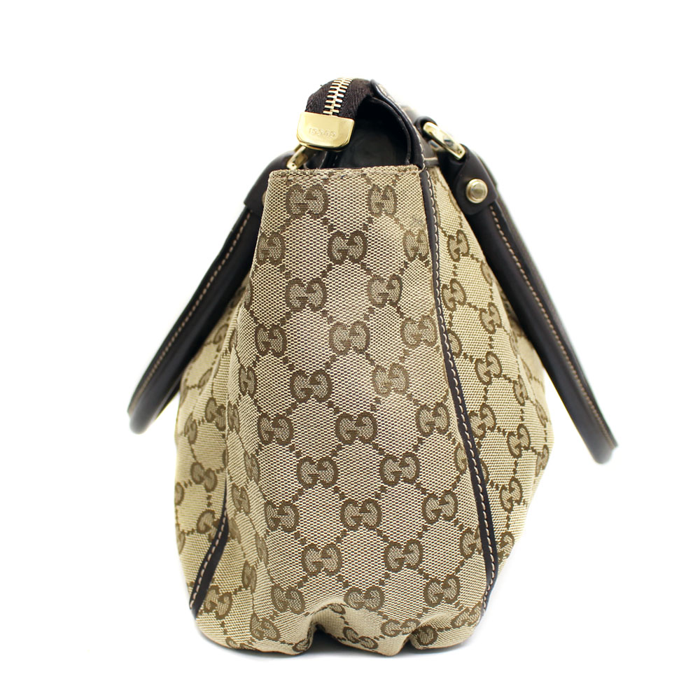 gucci古驰gg帆布单肩189831手提包帆布/皮革米色/棕色女[预售]