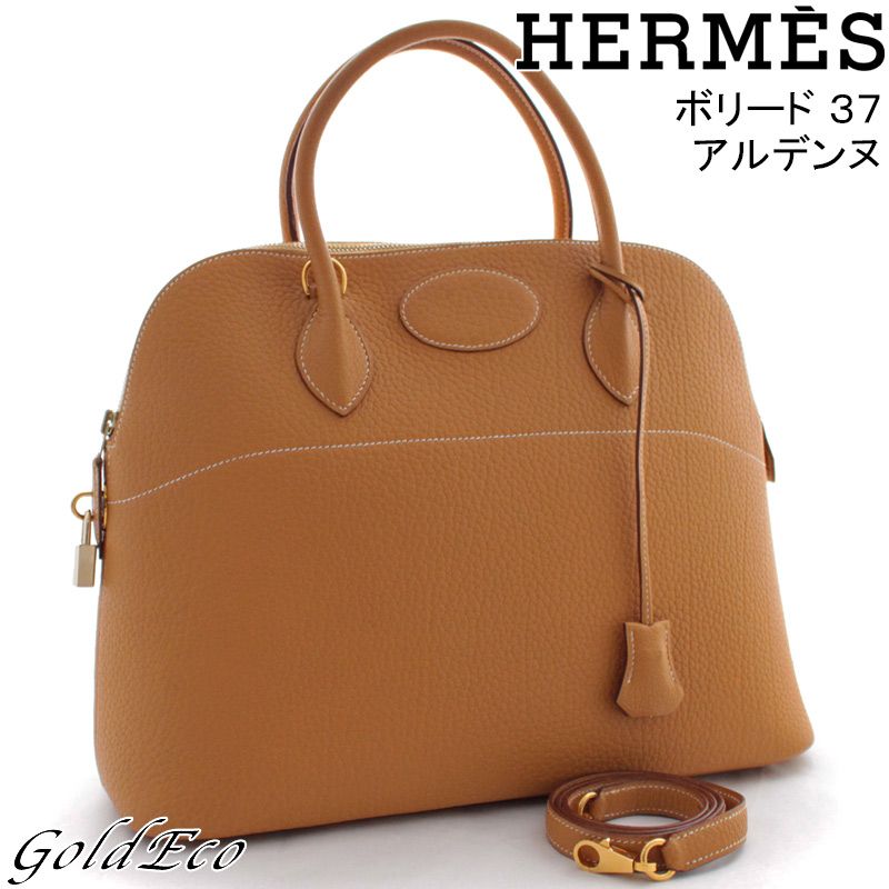 【Free Shipping】 HERMES 【Hermes】 Bored 37 Handbags Ardennes Gold H Engraved 【Used】 Ladies 2way ー ...