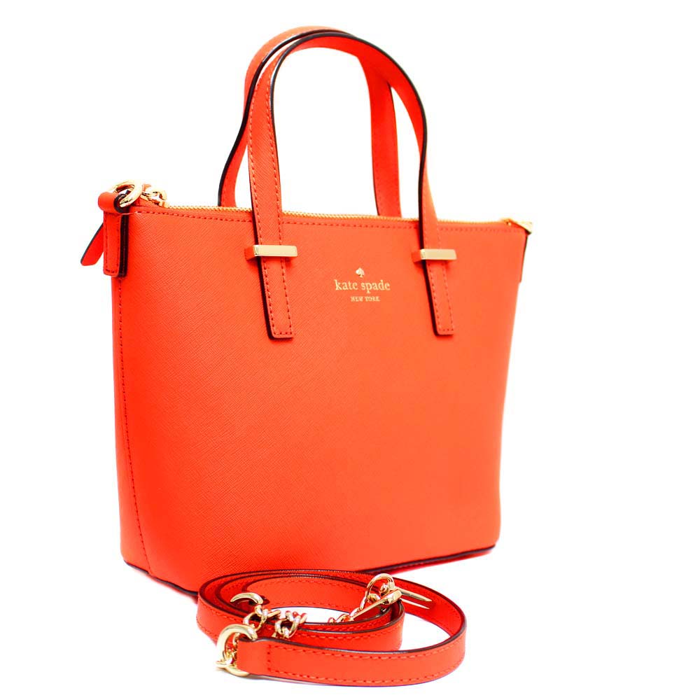 orange tote handbag
