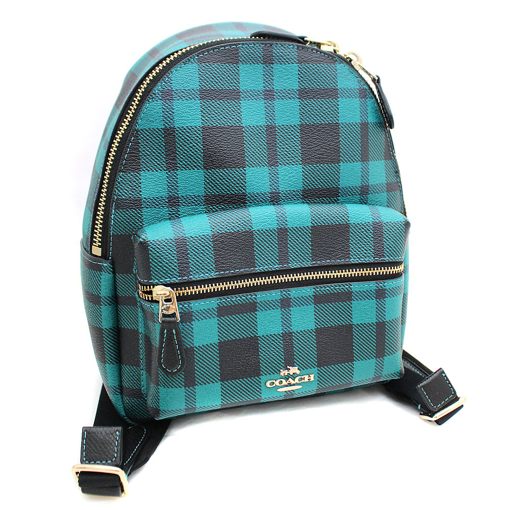coach checkered backpack