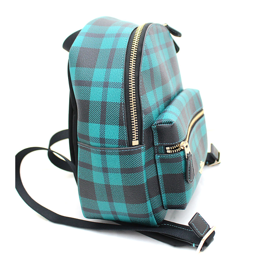 coach checkered backpack