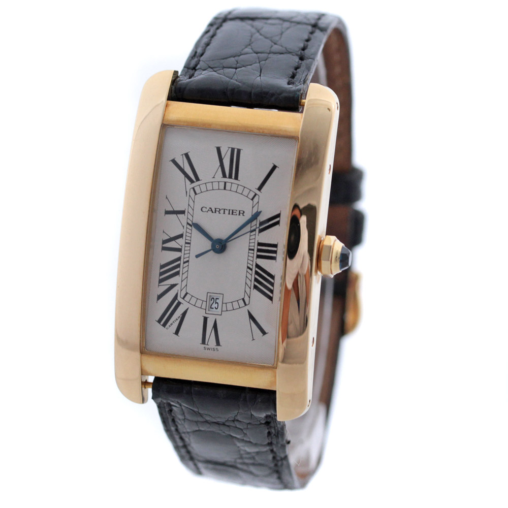 Cartier カルティエ タンク アメリカン Lm W 腕時計 ホワイト文字盤 自動巻き ゴールド ブラック メンズ 中古 ー ブラモ 欲しいブランド品がすぐ見つかる ネット通販サイト