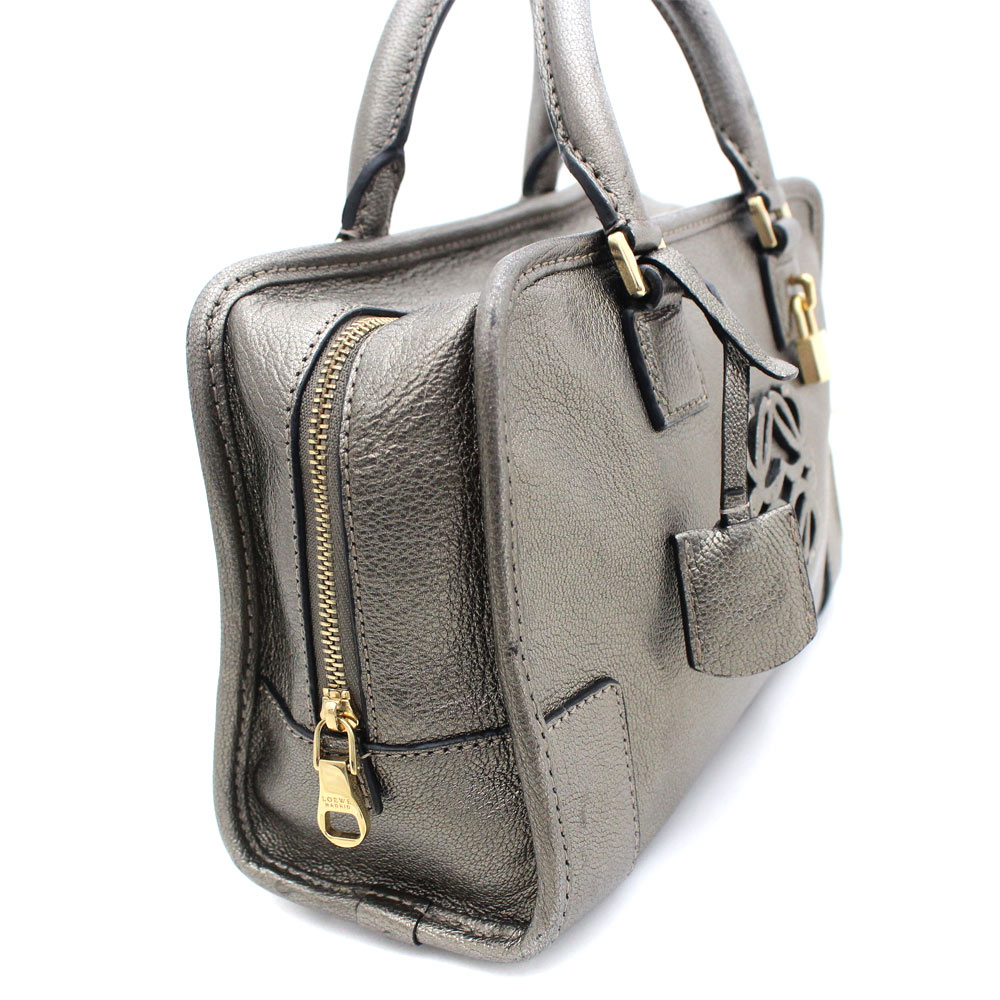 loewe罗意威amazona 23手提包波士顿包真皮银色女[预售]