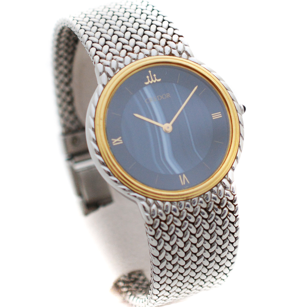 Seiko セイコー クレドール コンビ Ref 5a74 0230 腕時計 ネイビー文字盤 クオーツ シルバー ゴールド メンズ 中古 ー ブラモ 欲しいブランド品がすぐ見つかる ネット通販サイト