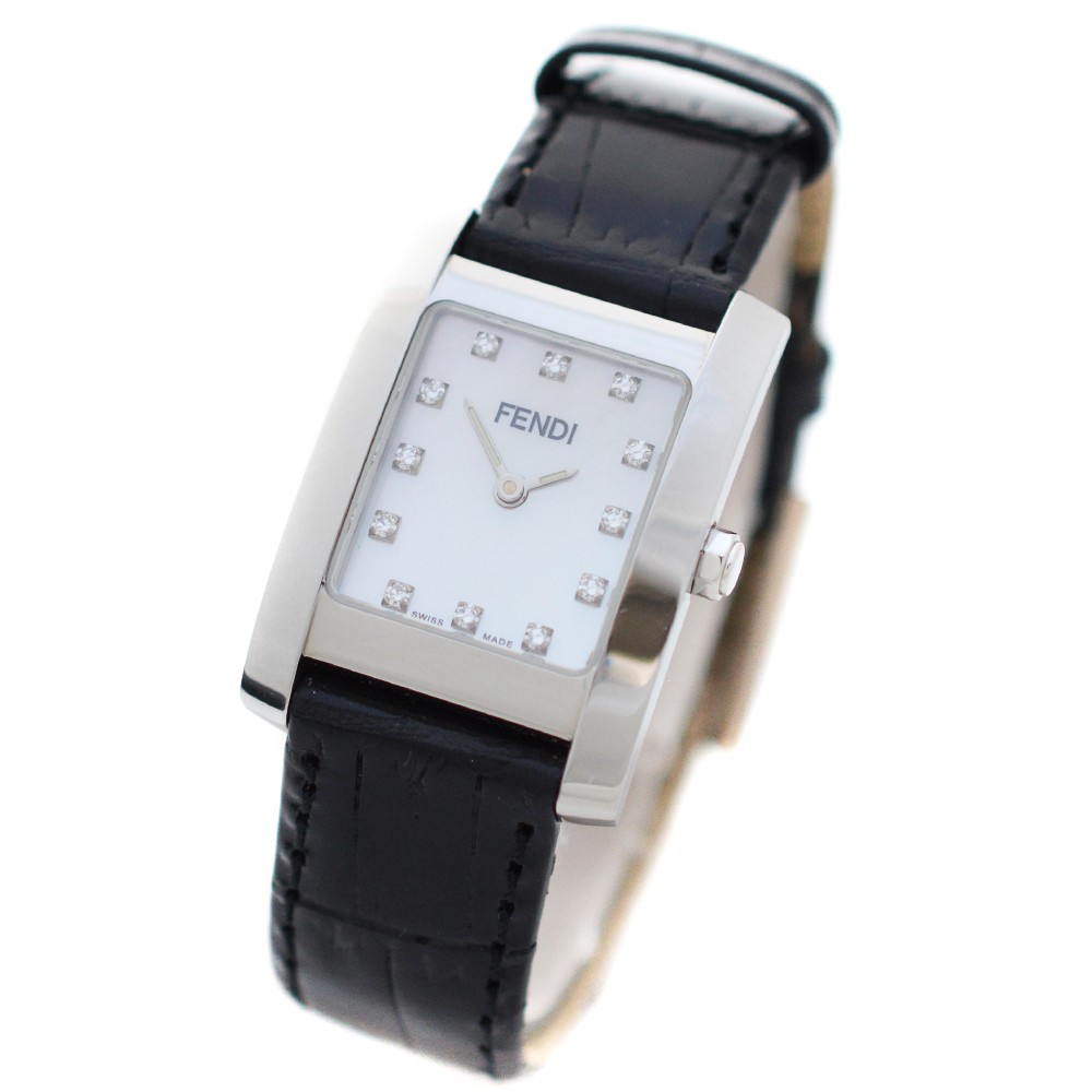 FENDI フェンディ クラシコ 12Pダイヤ 7000L 腕時計 ホワイトシェル 