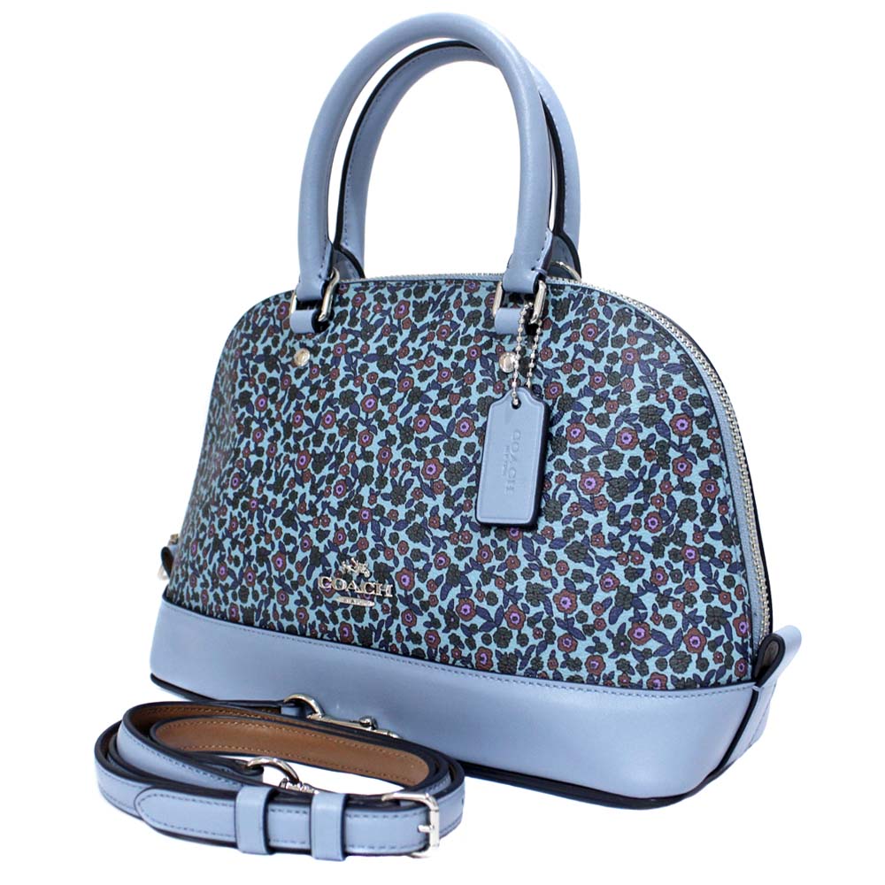 coach purse blue flowers