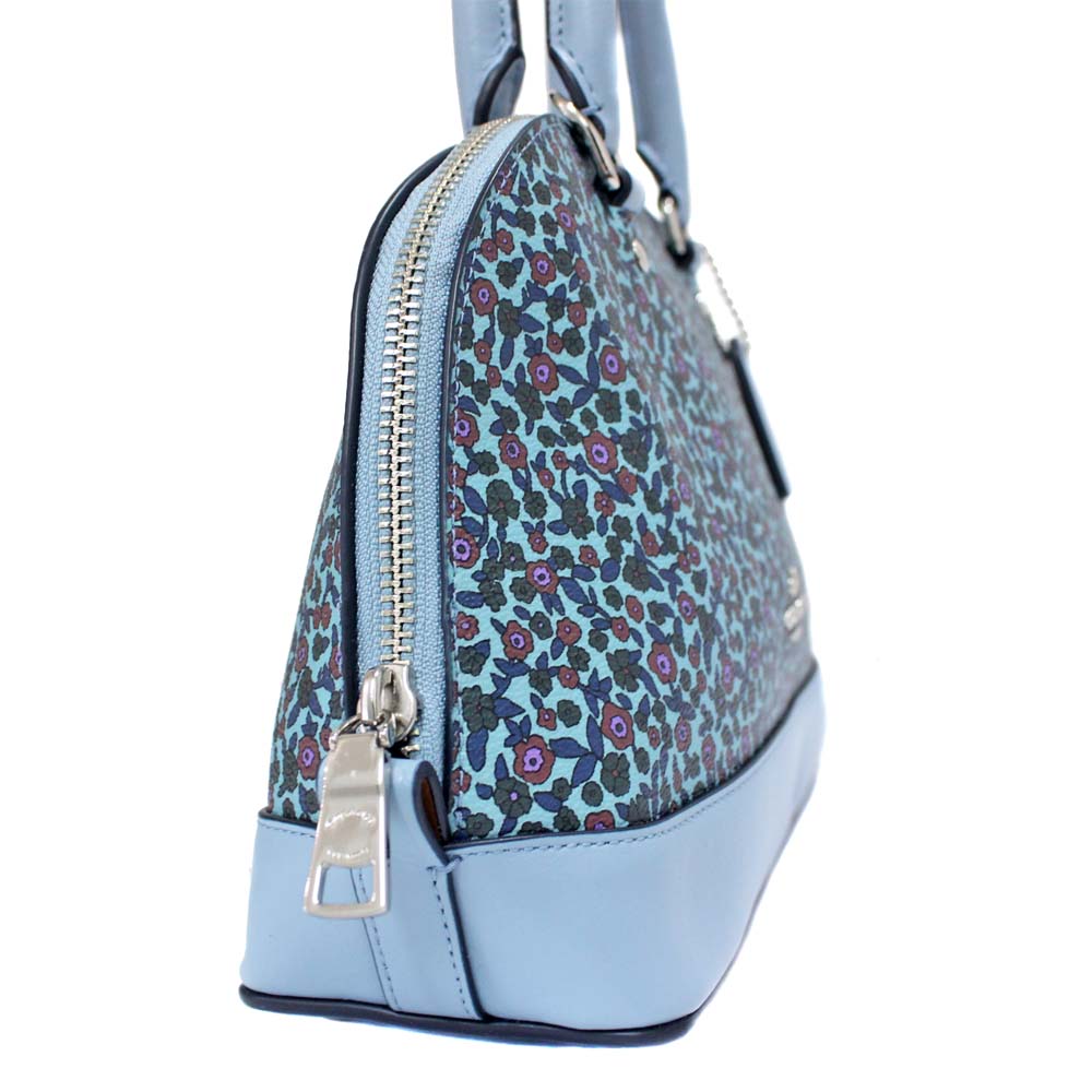 coach purse blue flowers