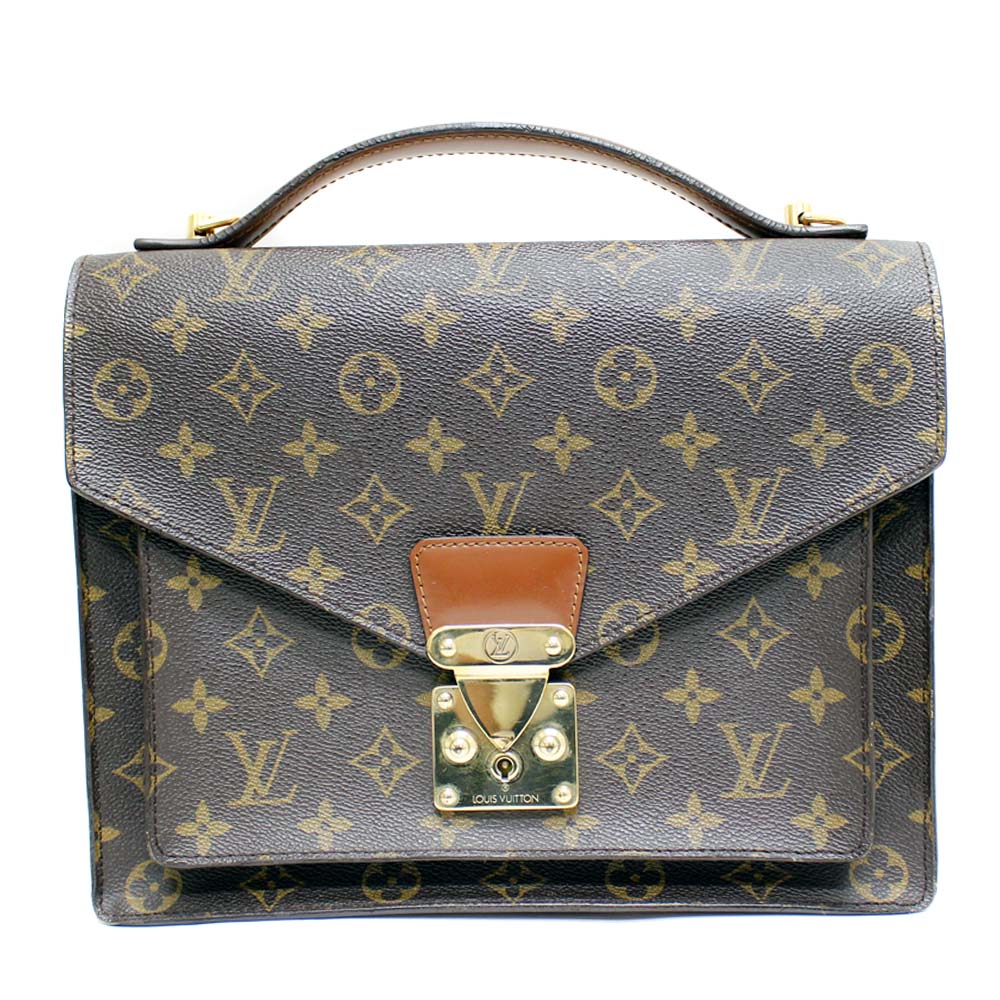 louis vuitton路易威登monogram monceau second bag m51185手提包pvc