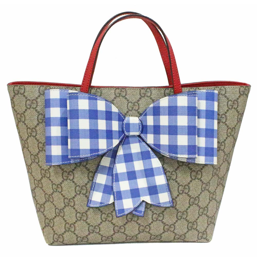Gucci グッチ Ggスプリーム ボウ リボン 501804 ハンドバッグ Ggスプリームキャンバス ベージュ レッド レディース 中古 ー ブラモ 欲しいブランド品がすぐ見つかる ネット通販サイト