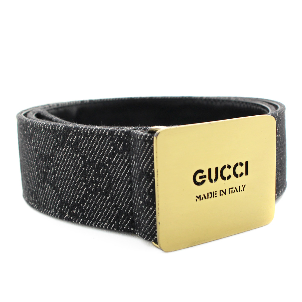 Gucci グッチ ロゴ Ggデニム ベルト デニム キャンバス レザー ブラック レディース 中古 ー ブラモ 欲しいブランド品がすぐ見つかる ネット通販サイト