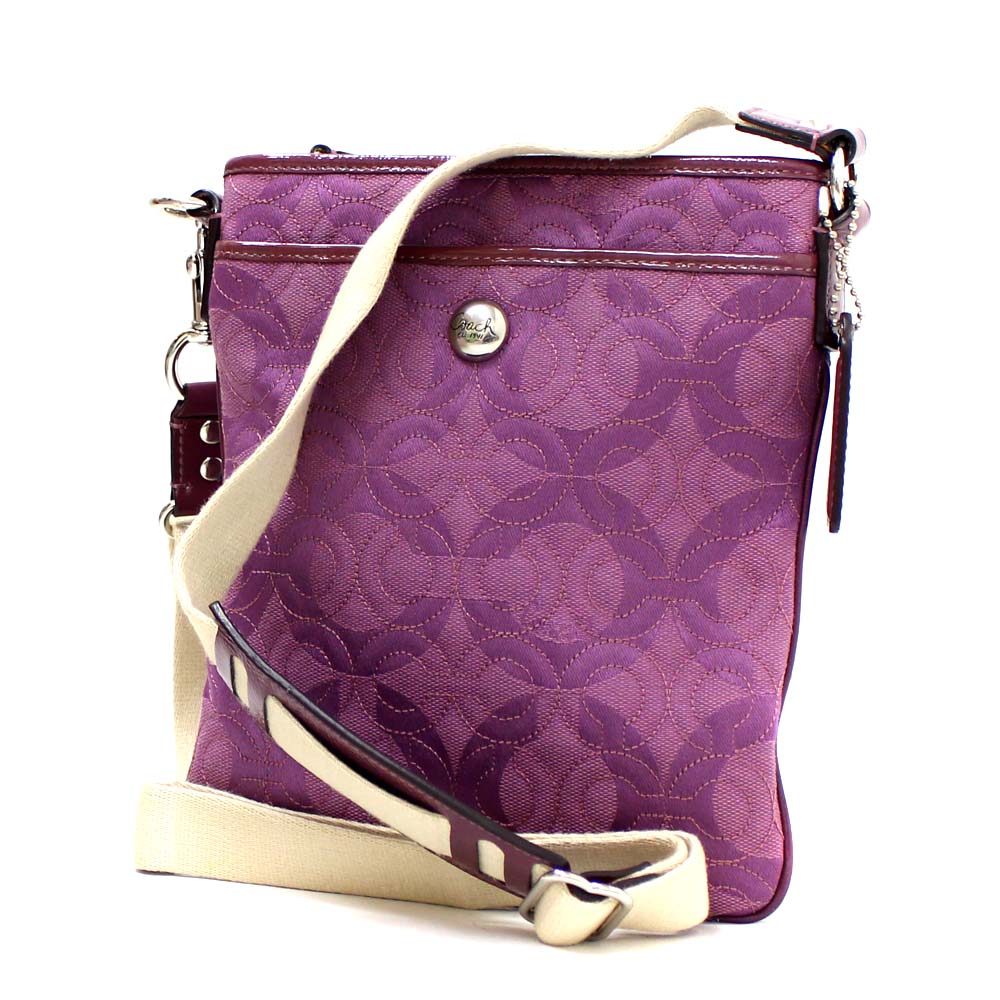 purple coach satchel