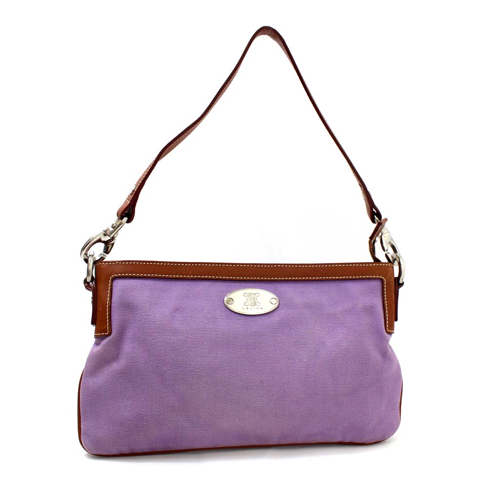 celine celine单肩包帆布/皮革紫色女[使用]