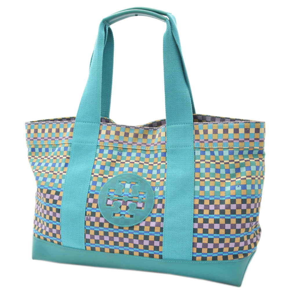Tory Burch トリーバーチ トートバッグ キャンバス グリーン系 レディース 中古 ー ブラモ 欲しいブランド品がすぐ見つかる ネット通販サイト