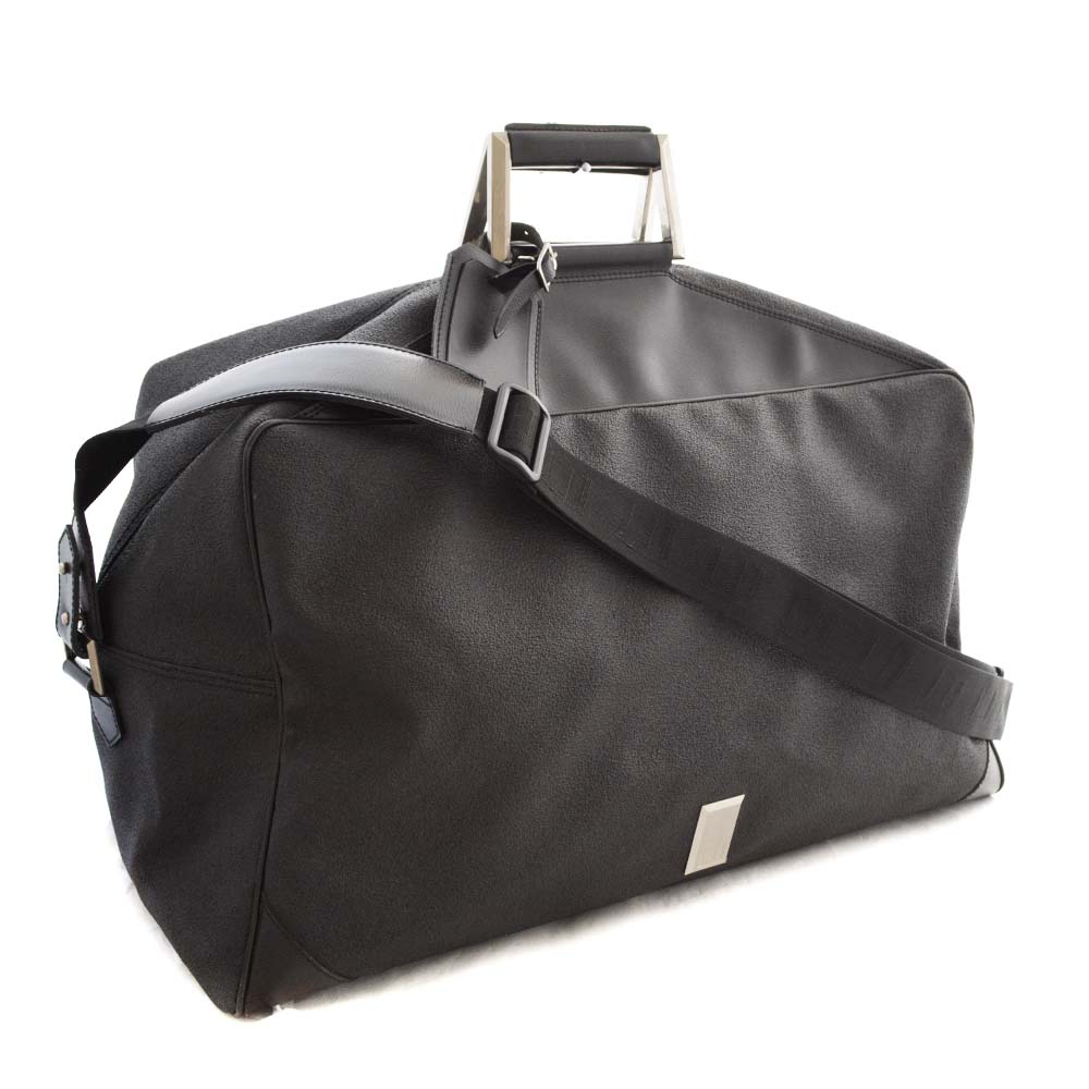 登喜路dunhill旅行包单肩包2way boston bag pvc /皮革黑色男士[使用]